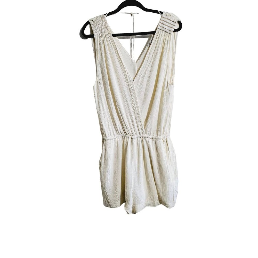 Ella Moss Romper size Large v neck‎ open back cream lined